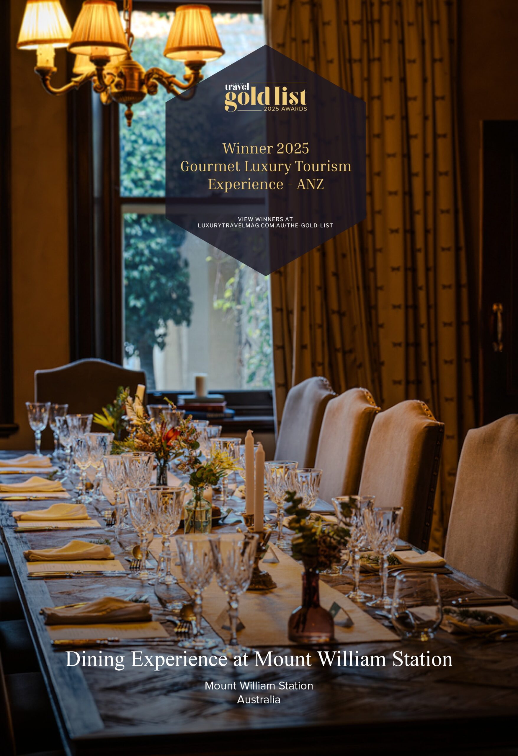Mount William Station wins Luxury Travels Goldlist 2025 for Dining Experience